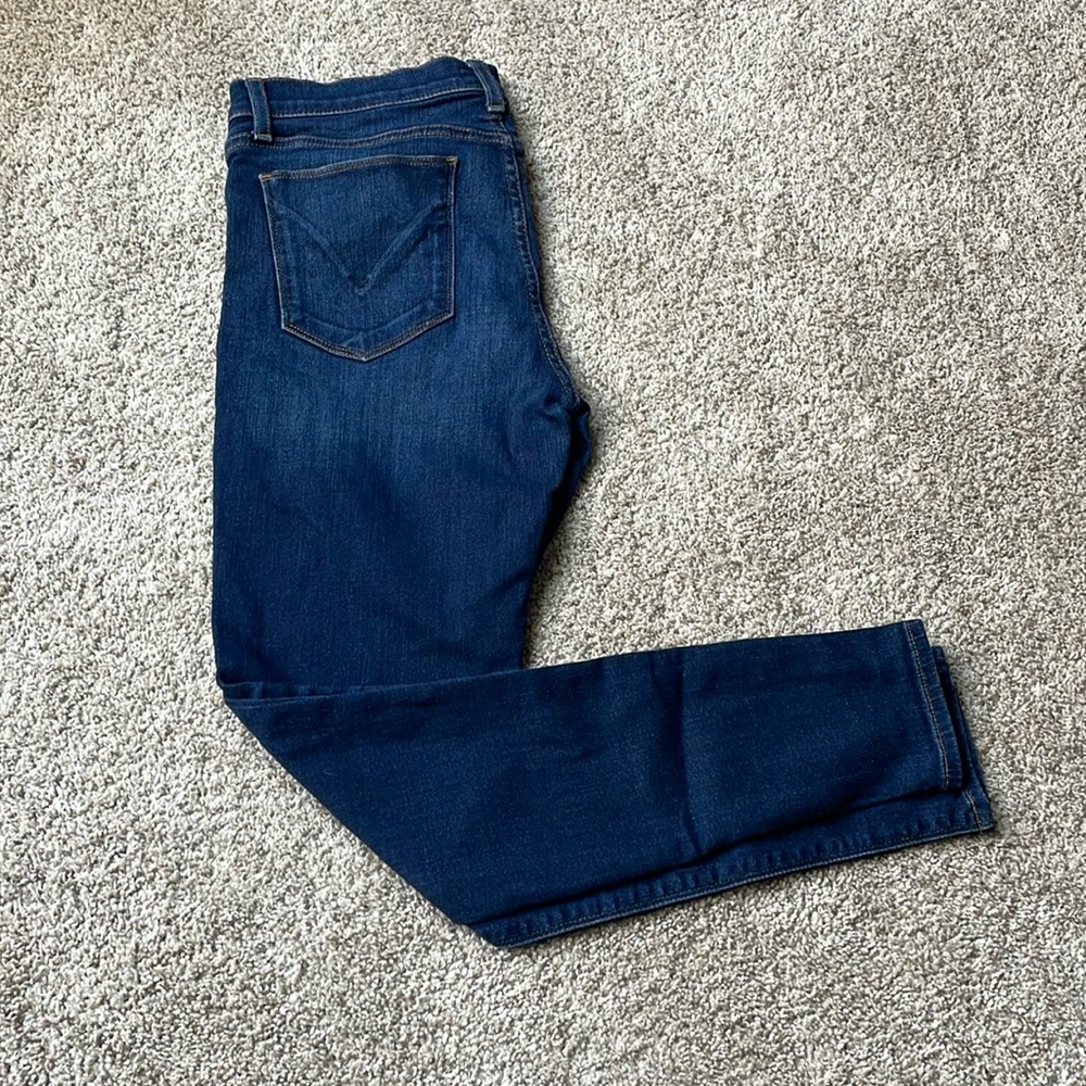 Hudson Krista Ankle Super Skinny Jeans Dark Wash 30 Stretch 9" Rise Distress